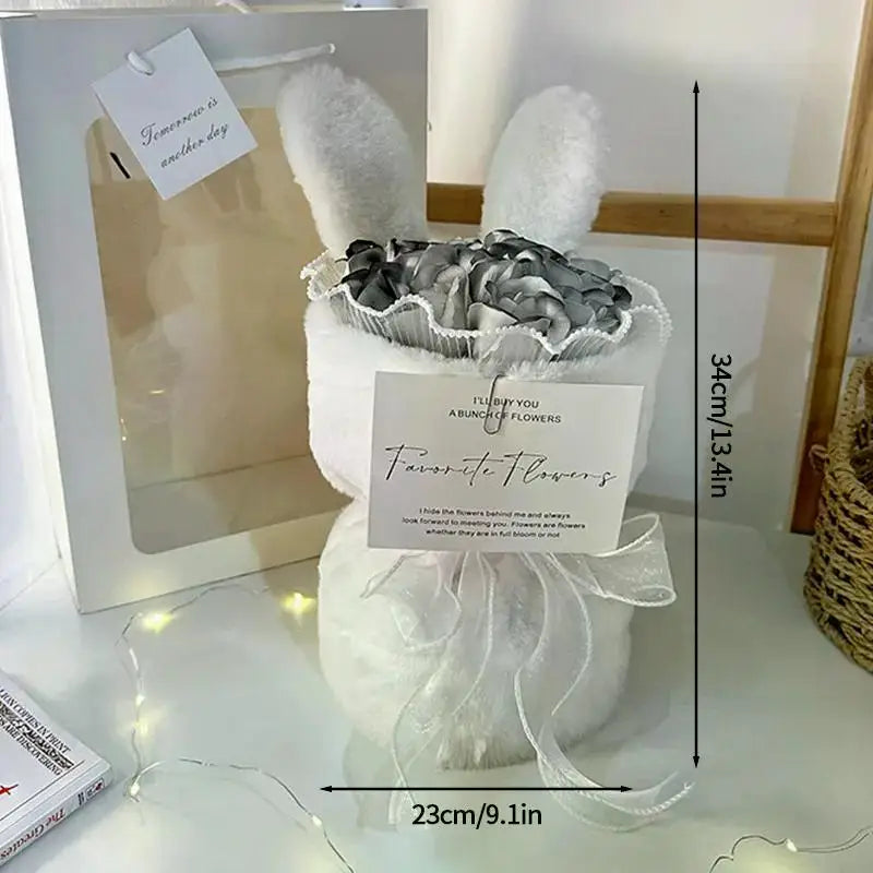 Rabbit Soap Flower Bouquet Valentine's Day Gifts Artificial Flower Bouquet for Party Supplies Bouqet Flowers Home Decoration