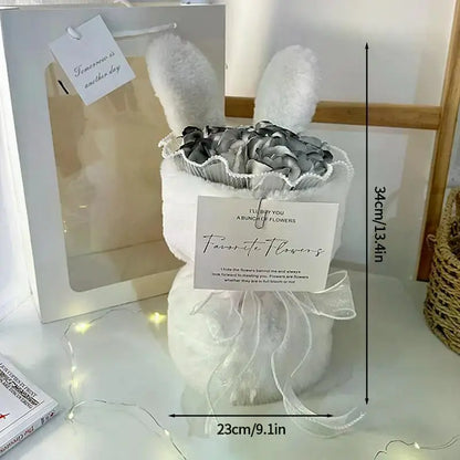 Rabbit Soap Flower Bouquet Valentine's Day Gifts Artificial Flower Bouquet for Party Supplies Bouqet Flowers Home Decoration
