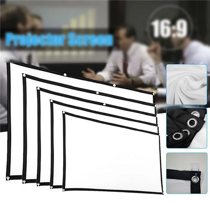 Portable Projector Screen for Home Theater Outdoor HD White Foldable Anti-Crease (84Inch)