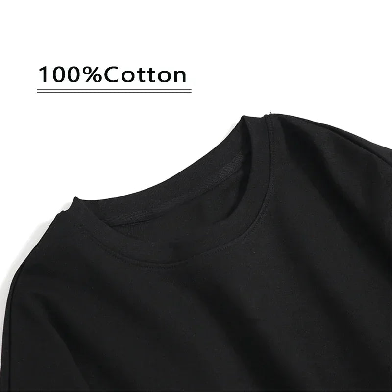 2024 Summer New Sports T-shirt 100% Cotton 2 English Letter Printing High Quality Round Neck Street Clothing Top Casual Clothing