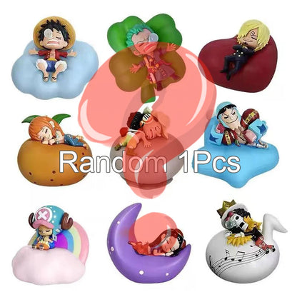 One Piece Cursed Devil Fruit Night Light 10CM Anime Action Figure Model Luffy Rubber Ace Burning Surgery Darkness LED Lamp Toys