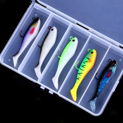 Sea Fishing Jigs Head Silicone Soft Bait 8cm-10g T tail Wobbler Fishing Lure Artificial Rubber Bait Swimbait Fishing Tackle