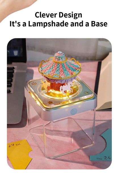 3D Calendar 2025 Memo Pad Omoshiroi Block Carousel Blue Notepad Artistic 3D Paper Art Sculpture Model Desk Ornaments Novel Gift