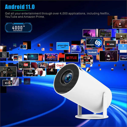 Projector 4K Android 11 HY300 Pro Wifi6 260ANSI Allwinner H713 BT5.0 1080P 1280*720P Video Cinema Outdoor Portable Projetor