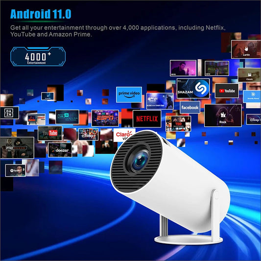 Projector 4K Android 11 HY300 Pro Wifi6 260ANSI Allwinner H713 BT5.0 1080P 1280*720P Video Cinema Outdoor Portable Projetor