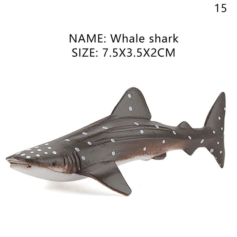 Simulation Marine Life Action Figures Ocean Animal Model Educational Toys Cake Topper,Collection Gift Shark Dolphin Hammerhead