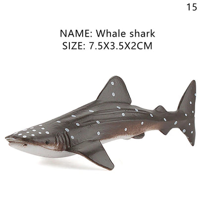 Simulation Marine Life Action Figures Ocean Animal Model Educational Toys Cake Topper,Collection Gift Shark Dolphin Hammerhead