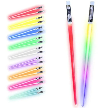 StarWar Theme Chinese Chopsticks Lightsaber Luminous LED Reusable Washable Detachable Sushi Chopsticks Kitchen Tableware