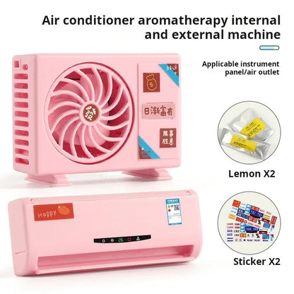 Solar Mini Air Conditioning Model Decorative Car Vehicle Air Outlet Car Ornaments Car Interior Accessories