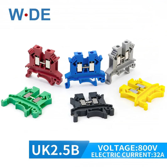 Lot de 10 borniers pour rail DIN UK-2.5B, connecteur universel pour conducteur électrique, connexion à vis, bornier UK2.5B