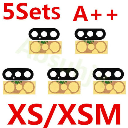 Absuhjx 5sets A++ Back Camera Glass Lens for iPhone 11 12 13 Pro Max 13Mini 14 14Plus X XS XR Rear Cam Holder