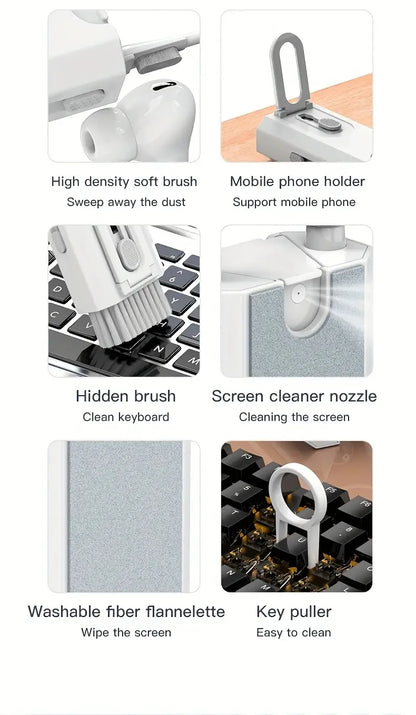 8 in 1 Cleaning Kit Computer Keyboard Cleaner Brush EarphonesCleaning Pen For Headset LPad Phone Cleaning Tools Keycap Puller