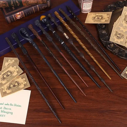 21styles Harry Magic Wand with Hot Stamping Ribbon Box Character Cards Resin Material Cosplay Hermione Prop Voldemort Potter Toy