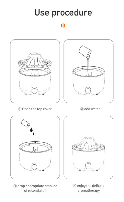 560ml Volcanic Flame Humidifiers Air Aroma Diffuser Essential Oils Humidifier Diffuser For Bedroom Home Purifier Humificador