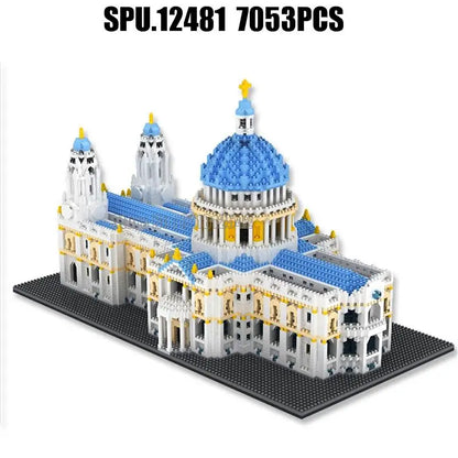 8650 7053pcs World Great Architecture Famous St. Paul Cathedral London Uk Mini Diamond Building Blocks Toy