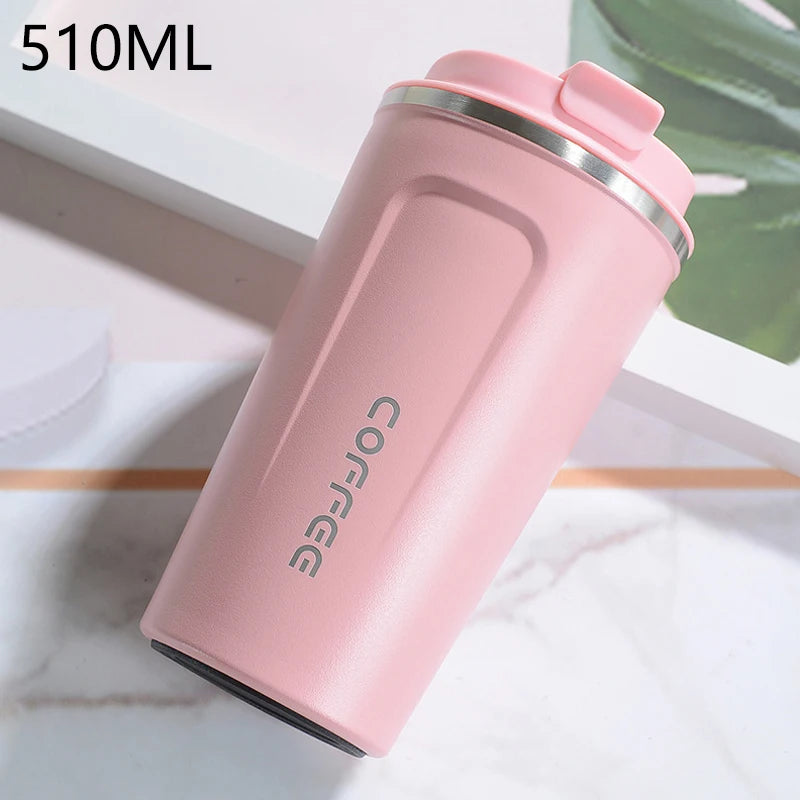 510ml Water Bottle Leakproof Travel Thermo Cup Double Stainless Steel For Tea Water Coffee Mug Car Thermos Mug