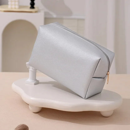 Small Makeup Bag PU Leather Travel Cosmetic Pouch Toiletry Bag for Women Portable Water-Resistant  Personalized Embroidery