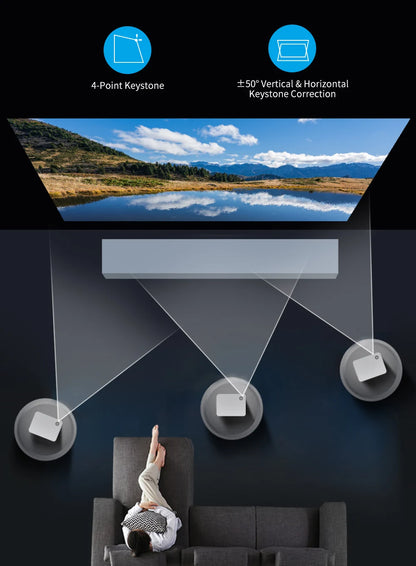 WZATCO Nuevo Proyector D5 1080P 5G WiFi Android Enfoque Digital Inteligente Full HD Proyector LED Video Cine en Casa Proyector LCD Beamer