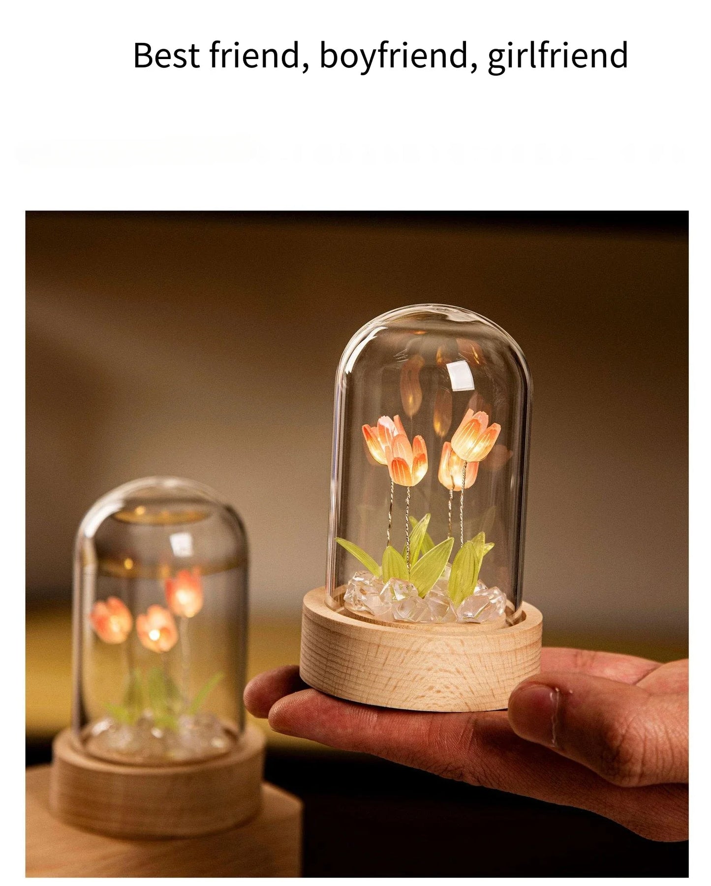 Tulip Night Light Tulip Flower Table Lamp DIY Simulation Tulip LED Night Light Handmade Bedside Light Christmas New Year Gift