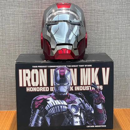 2024 New 1:1 Marvel Iron Man Mk5 Electric Helmet Multi-piece Opening And Closing Helmet Voice Control Eyes Model Adult Toy Gifts