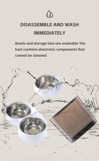 5L Pet Feeder with Camera Automatic Cat Feeder Smart Dog Food Dispenser WiFi Timing Stainless Steel Feeding Bowl（No 5V 2A Plug）
