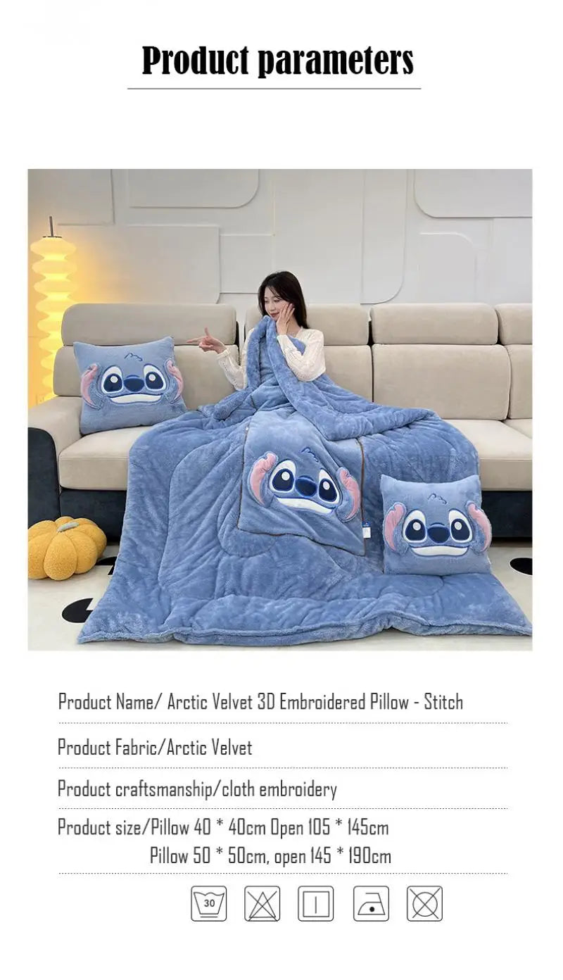 Autumn and Winter 2024 New Disney Double-Sided Arctic Cashmere Steedy Thicker New Throw Pillow Is Weighted Long Christmas Gift