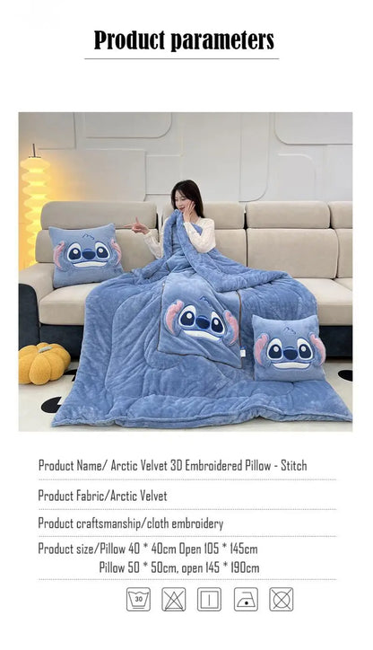 Autumn and Winter 2024 New Disney Double-Sided Arctic Cashmere Steedy Thicker New Throw Pillow Is Weighted Long Christmas Gift