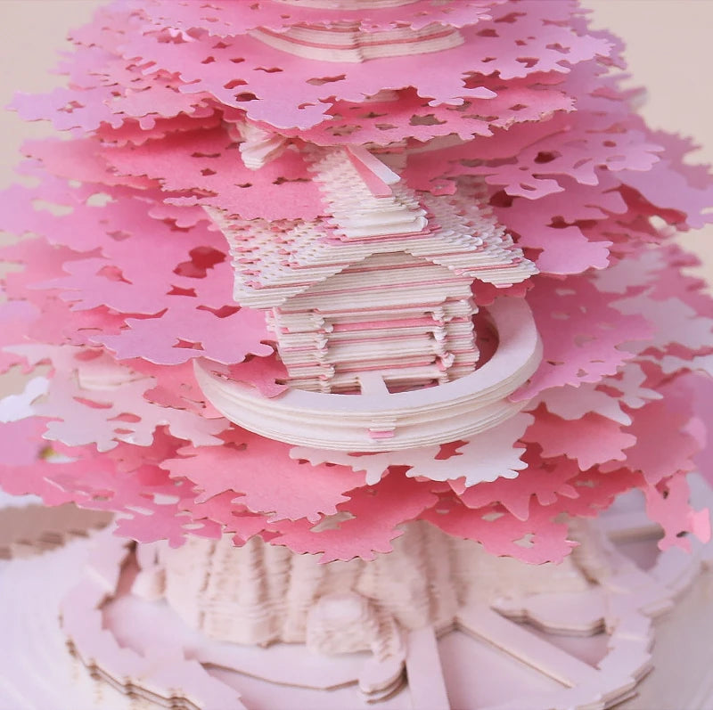 Omoshiroi Block 3D Notepad 2024 Calendar 3D Sakura Tree House Memo Pad Cute Block Notes 3D Sticky Notes Christmas New Years Gift