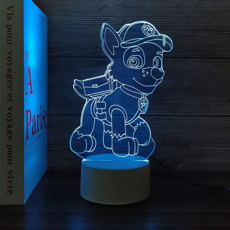 Paw Patrol Cartoon Series 3D Lamp Anime Figure Bedside Table Lamp Led Night Lamp Creative Ornaments Children Toys Birthday Gifts