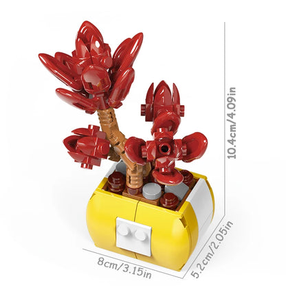 Simulation Succulents Flowers Bricks Plants Bonsai Cactus Aloe Vera DIY Assembled Toy Building Blocks Creative Kids Toys Gift