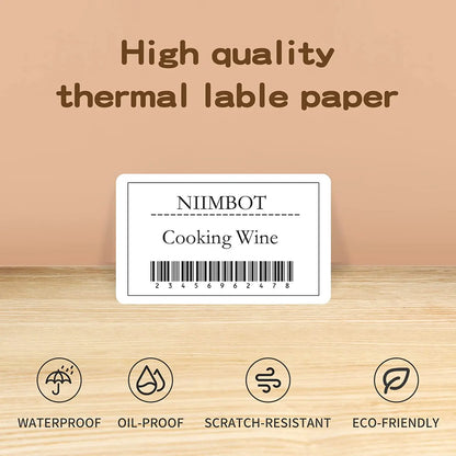 5 Rolls Niimbot Thermal Papel For B21 B1 Printer Home Office Labels Roll Colorful Adhesive Paper Square Printable Sticker Papers