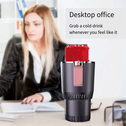 Smart Car 2-In-1 Hot And Cold Cup Drinks Holder Home Fast Refrigeration Cooling/Heating Mini Touch Screen Beverage Mug