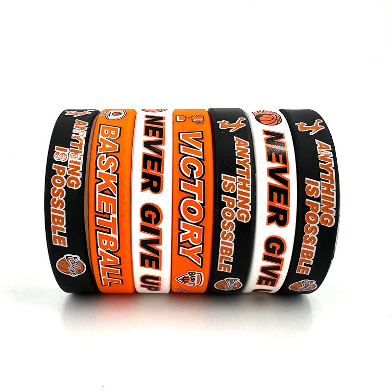 Basketball Motivational Silicone Wristband, Favor By Kids and Teenagers Basketball Party Basketball Bracelets Jewelry Sports Gif
