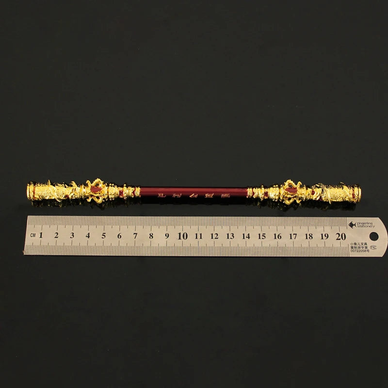22CM Black Myth Sun Wukong Weapon Golden Hoop Stick Model Semi-metal Ruyi Staff Martial Arts Bo Staffs Souvenir Game Collection