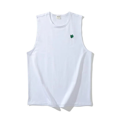Plus Size Men's Sport Fitness Vest Cotton Trendy Sleeveless T-Shirt Shoulder Vest Casual Top Clearance Special Price