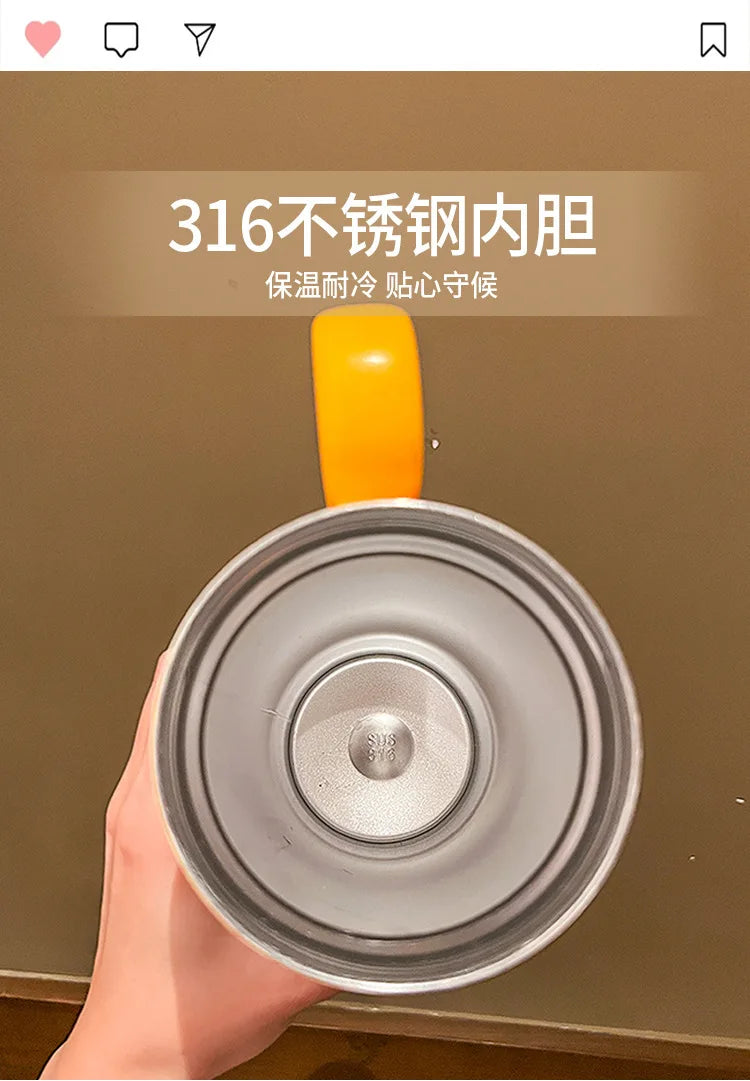 800Ml Crayon Shin-Chan 316 Stainless Steel Thermos Cup Cute Cartoon Doll Couple Water Cup Large Capacity Straw Cup Gift Toys