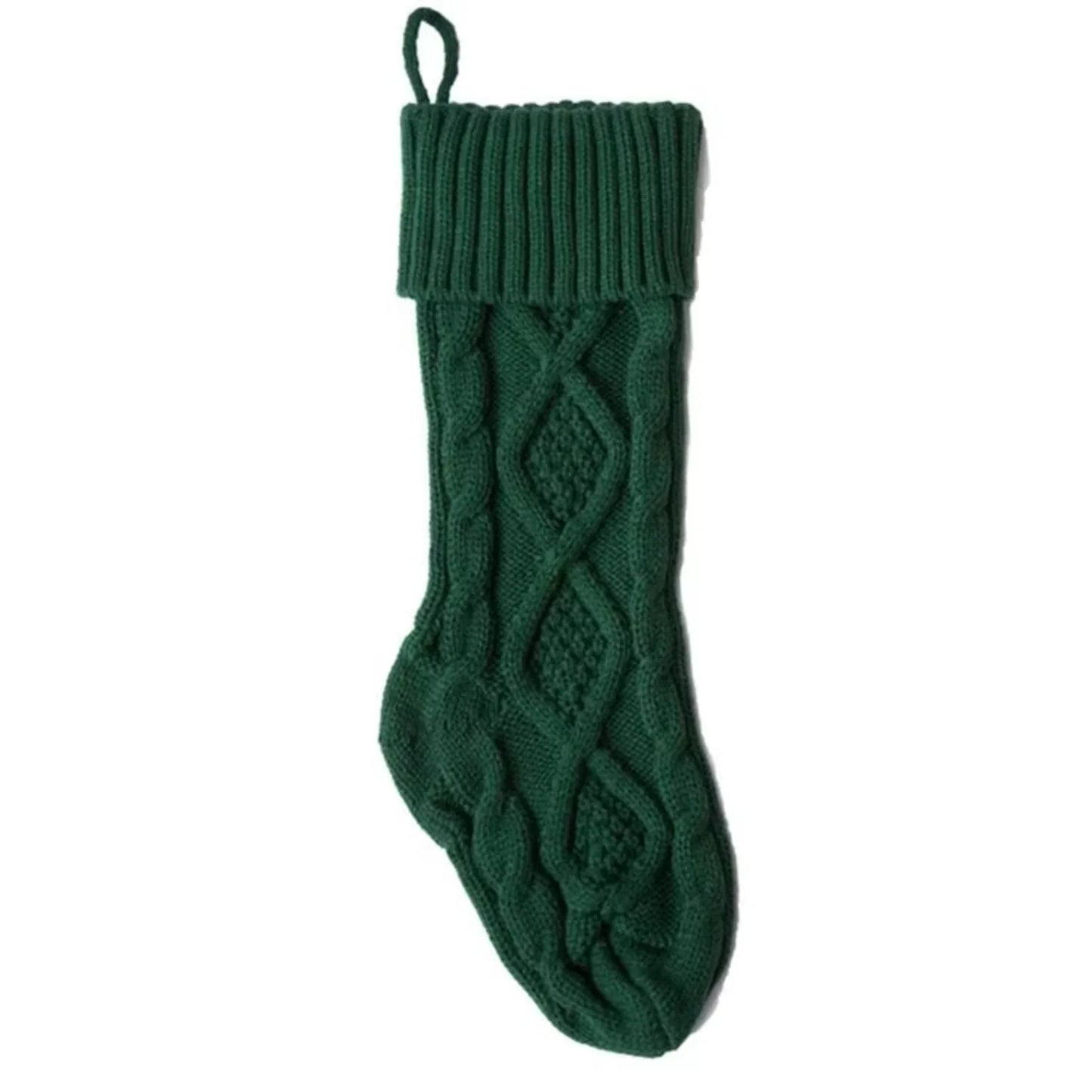 Unique Large Size Knit Christmas Stockings 18 inches Cable Knitted Xmas Rustic Stocking Decorations
