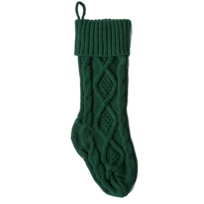 Unique Large Size Knit Christmas Stockings 18 inches Cable Knitted Xmas Rustic Stocking Decorations
