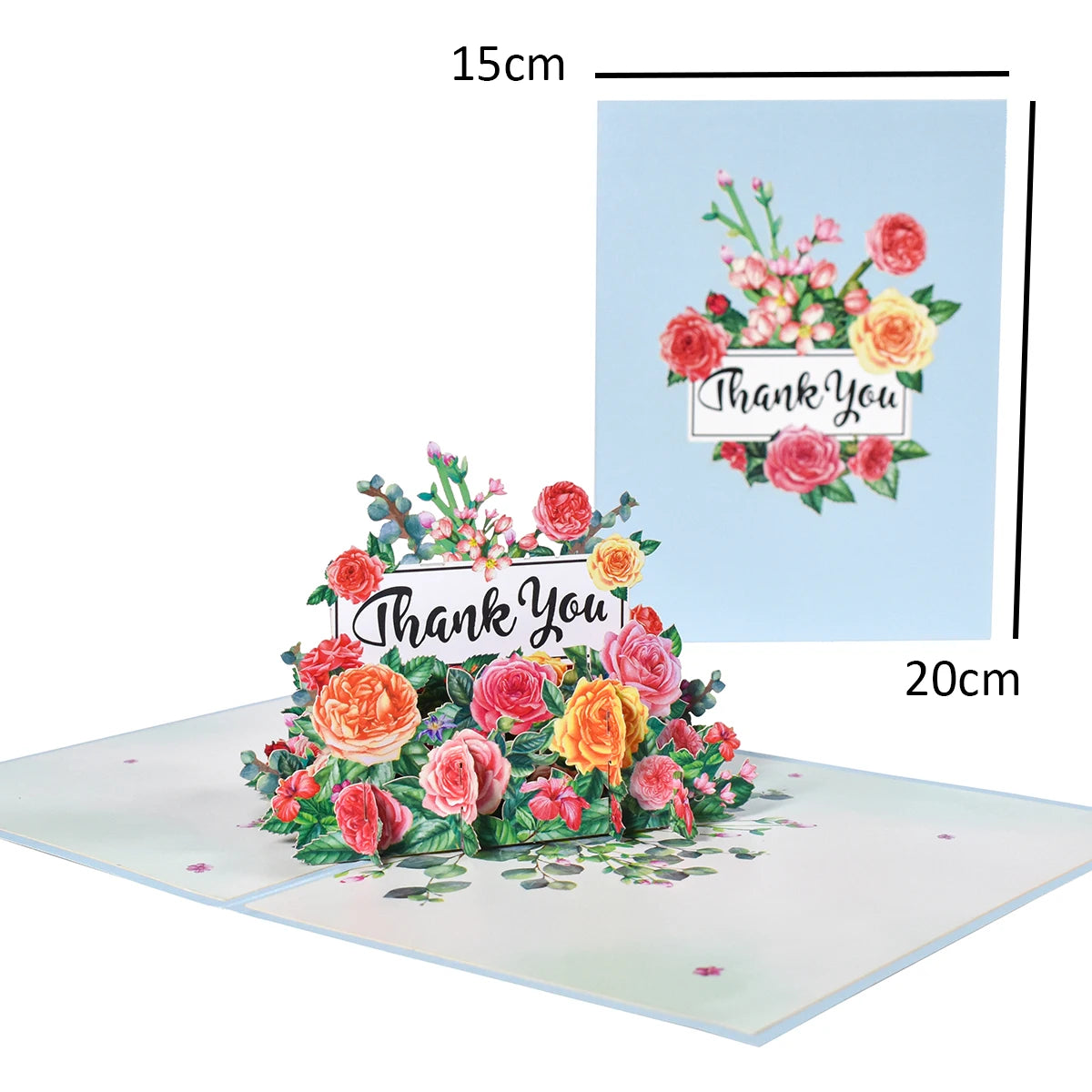 Tarjeta de felicitación emergente con flores en 3D para cumpleaños, día de la madre, día del padre, graduación, aniversario de bodas, mejórate pronto, simpatía