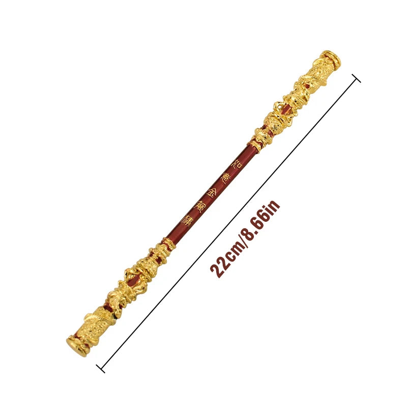 22CM Black Myth Sun Wukong Weapon Golden Hoop Stick Model Semi-metal Ruyi Staff Martial Arts Bo Staffs Souvenir Game Collection