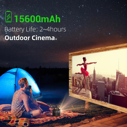 Byintek U90 Pro Rechargeable Smart 3D Projector DLP LED Outdoor Small Portable Beamer, Mobile Mini 1080P Android WIFI Projecteur