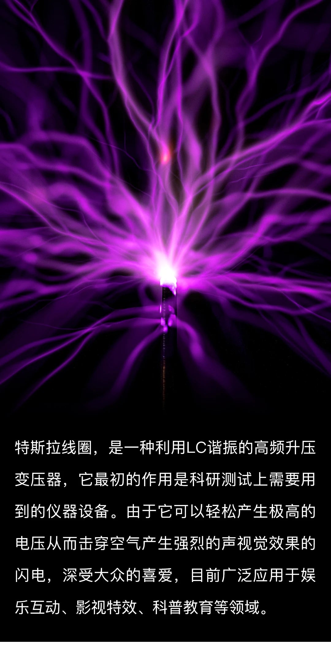 Tesla Coil in the Palm of Lightning Vinyl Disc Plate New Science Experiment Tools Music Can Be Touched Static Electricity