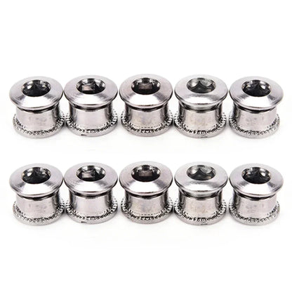 10 piezas de pernos para bielas de bicicleta, pernos simples, dobles y triples, tornillos de acero para platos y platos, tornillos para platos y tuercas, accesorios para bicicletas