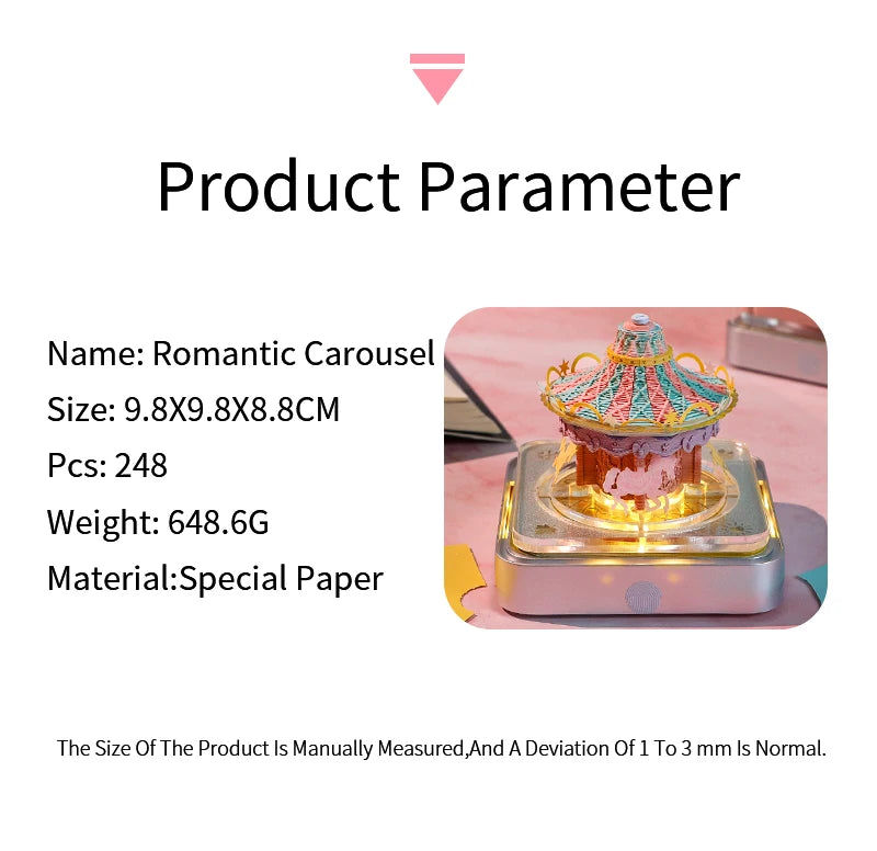 3D Calendar 2025 Memo Pad Omoshiroi Block Carousel Blue Notepad Artistic 3D Paper Art Sculpture Model Desk Ornaments Novel Gift
