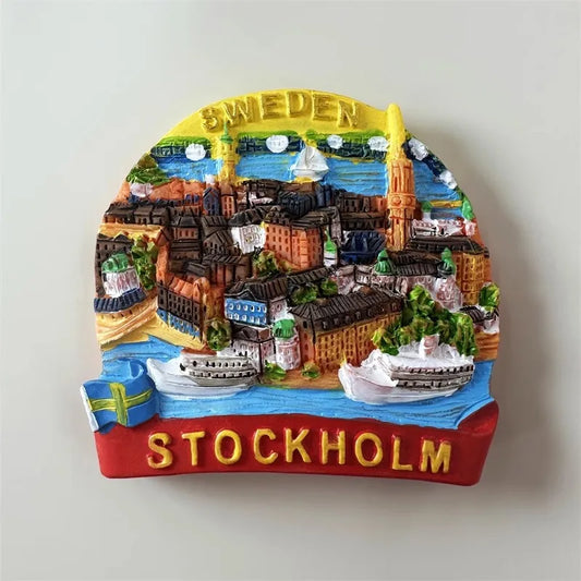Sweden Fridge Stickers Stockholm Souvenirs Home Decoration Refrigerator Magnets Wedding Gifts Photo Wall Magnetic Stickers