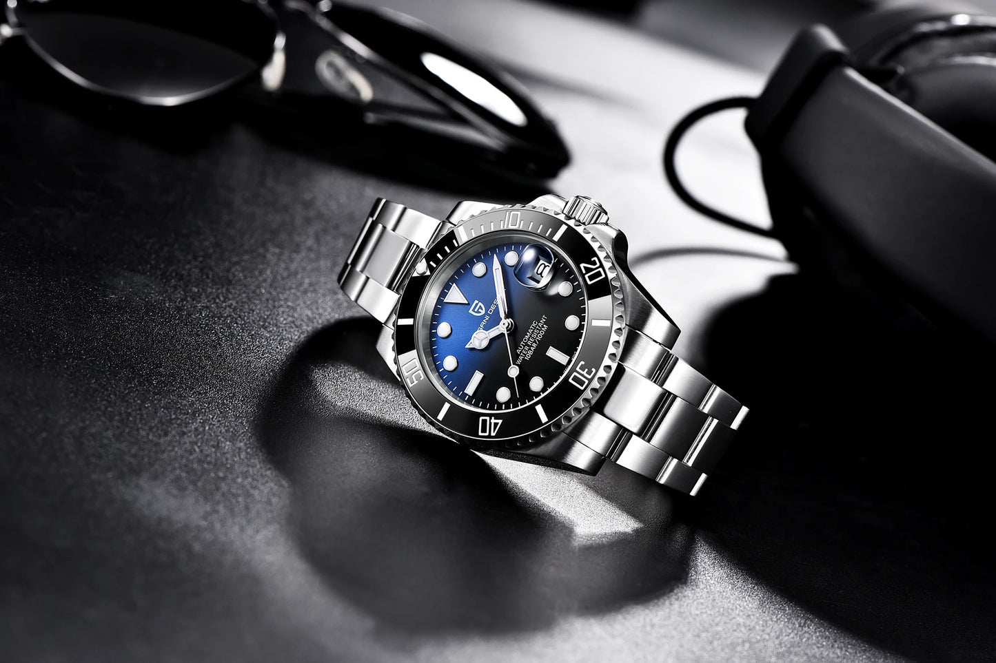 PAGANI DESIGN Men's Mechanical Wristwatches Luxury Brand Mens Watch NH35 100m Waterproof Sapphire Diving Watch reloj hombre