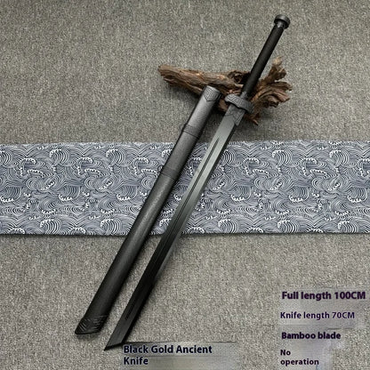 Tai Sword Katana Oriental Draw Sword with Sheath Tang Hengdao Wooden Sword Ancient Style Children's Toy Bamboo Wooden