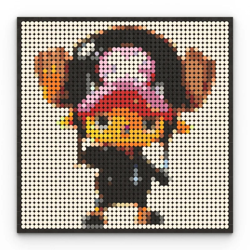 One Piece Anime Figures Luffy Brook Nami Robin Sanji Franky Blocks Brick Pixel Art Decoration Toys Kids Christmas Birthday Gifts