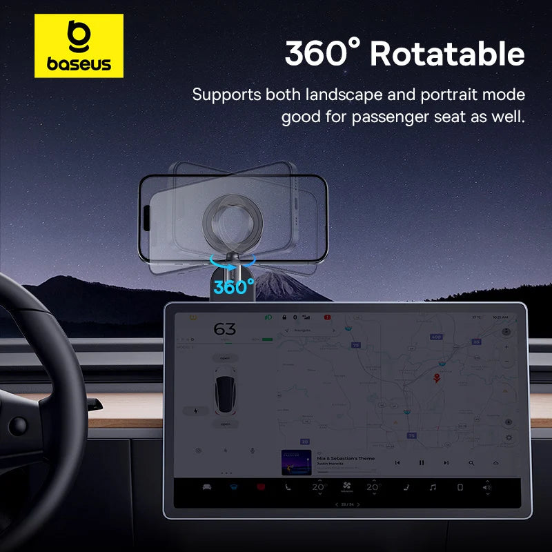 Support magnétique Baseus pour téléphone portable de voiture, support pliable pour iPhone 12 13 14 Pro Max pour Samsung S23