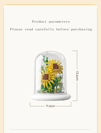Building block flower eternal rose small particle building block assembly toy gift desktop decoration